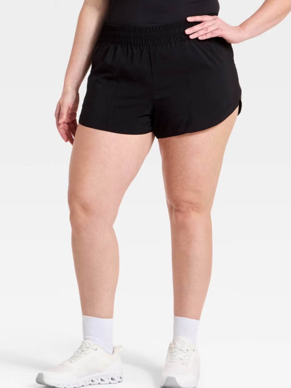 All In Motion Women's Woven Mid-Rise‎ Run Shorts 3" Black XXL